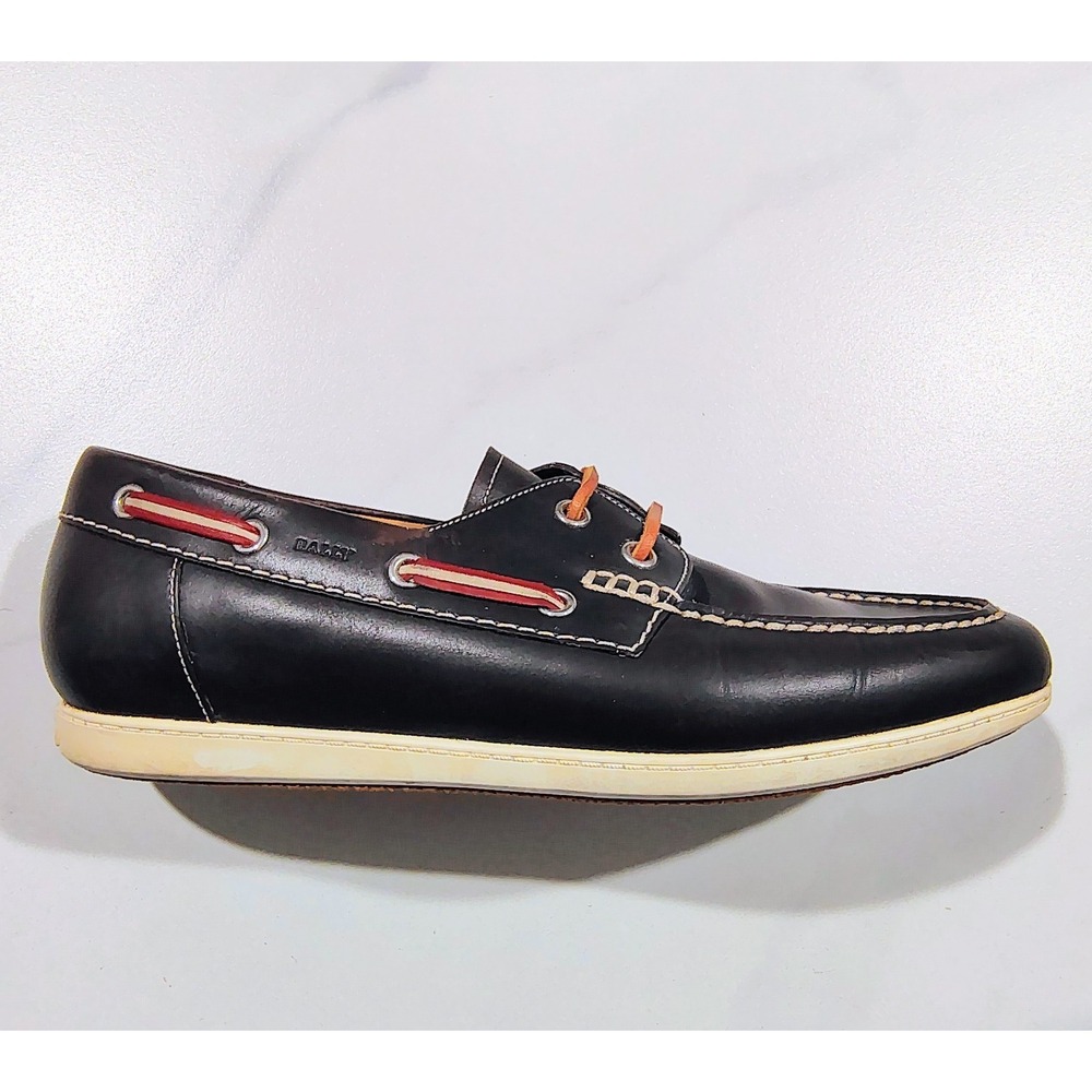 Bally Boat Shoes Loafers Mens Dark Brown Leather Deck Loafers Switzerland 8D - Picture 3 of 11